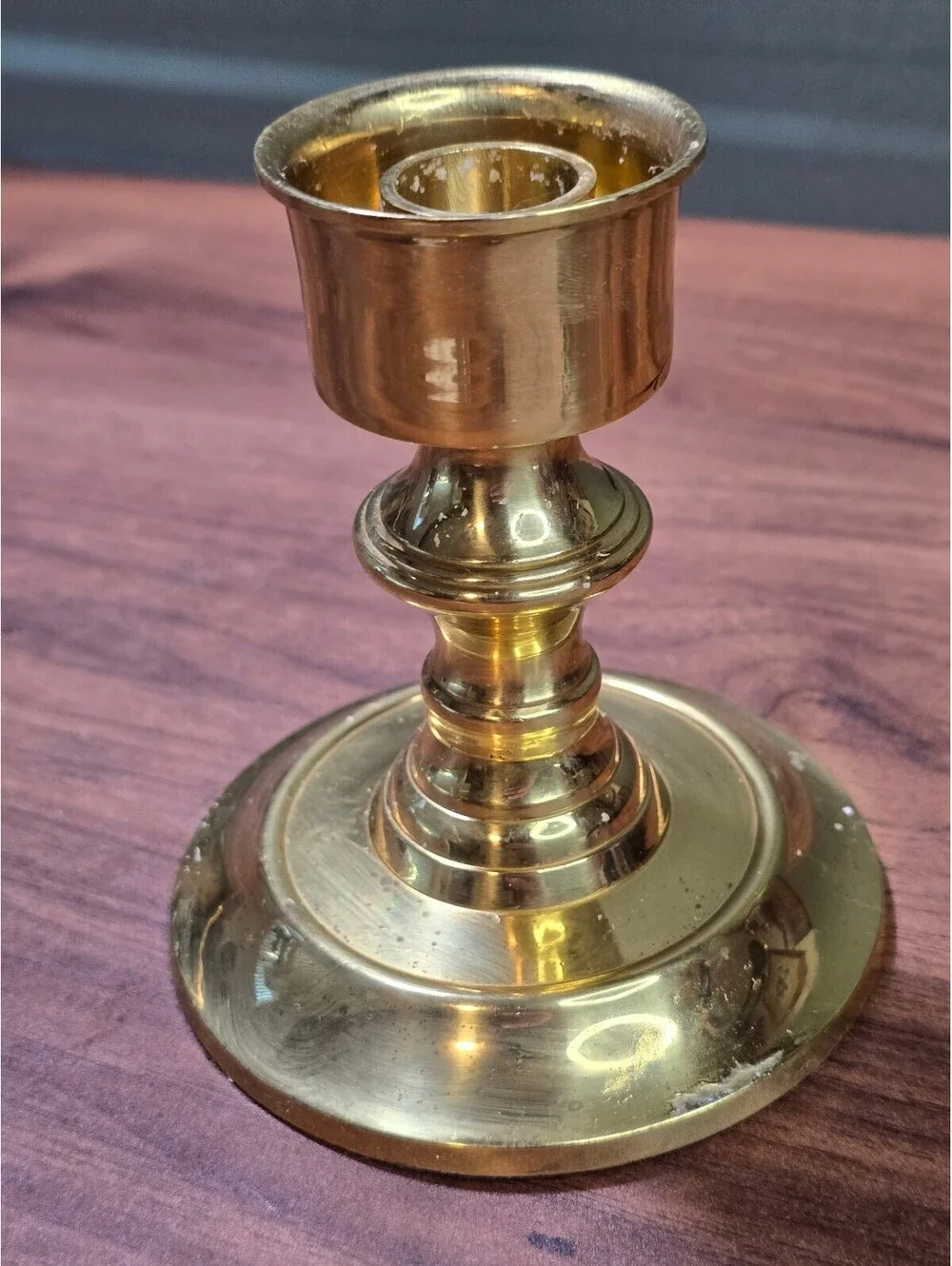 Vintage Stiffel Brass Candlestick Holder Short 4.5